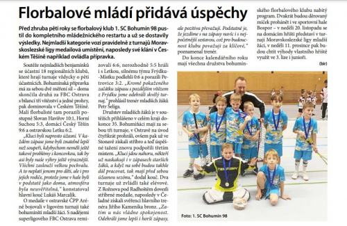 Florbal se znovu objevil v městských novinách